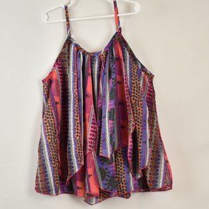 Falls Creek Girls Size 10/12 Multicolor Fun Floral Abstract Layer Tank Top